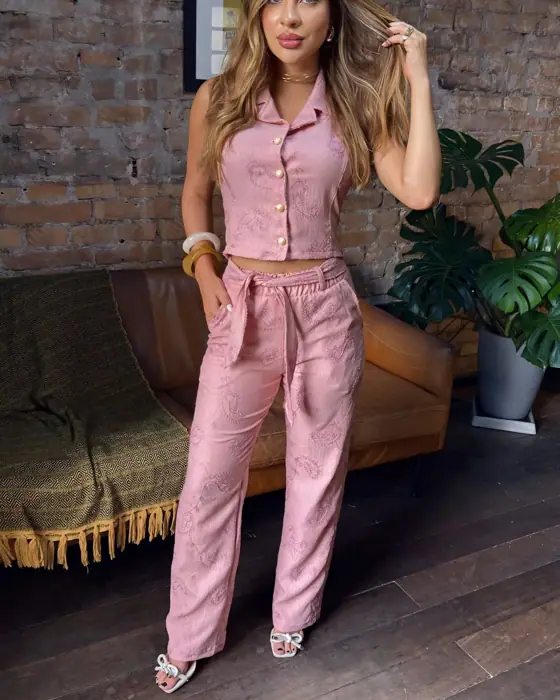 Calça Poliviscose Bordado